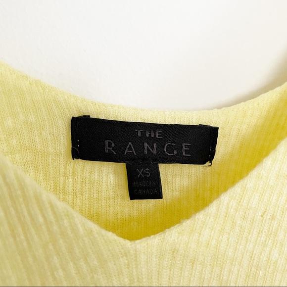 The Range Shadow Linen Knot Strap Ribbed Layered Tank Top Size XS Revolve Yellow - Picture 7 of 11